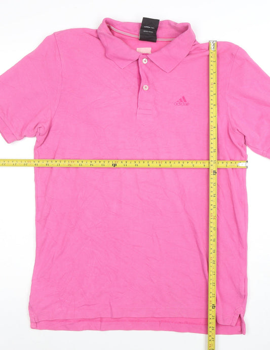 Adidas Men's Pink Clima365 Essentials Polo Shirt Size S Cotton Blend