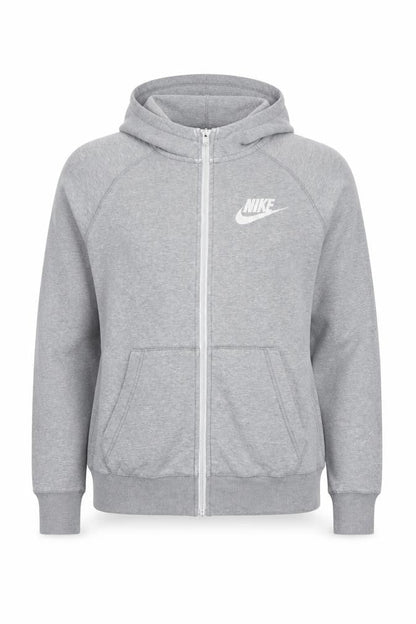 Nike Women Grey Full Zip Hoodie XL Cotton Blend Lined Sportswear