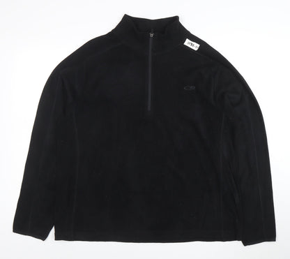 Champion Men’s Black Fleece 1/4 Zip Pullover Sweatshirt Size L