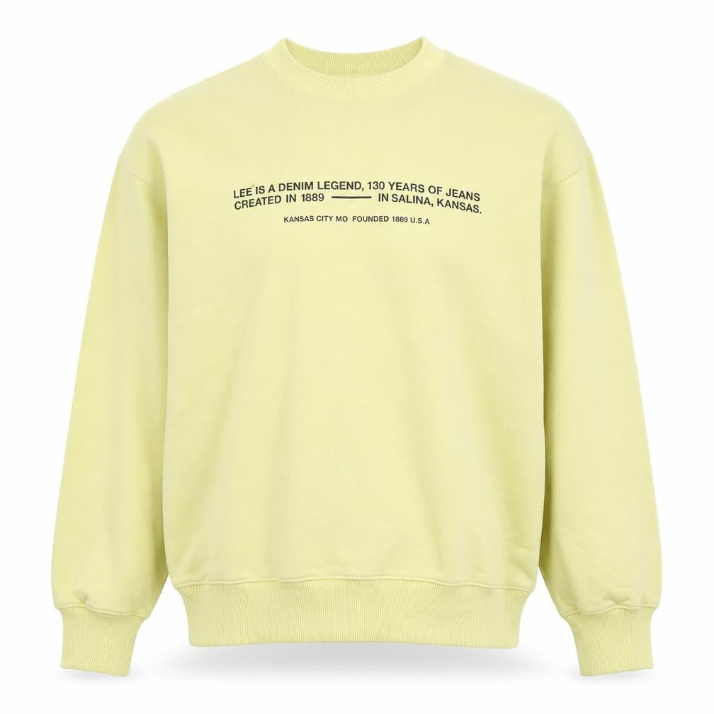 Lee x H&M Men's Yellow Cotton Graphic Logo Pullover Sweatshirt M