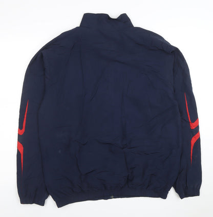 Umbro Men's Blue Windbreaker Jacket M Football Sports Zip
