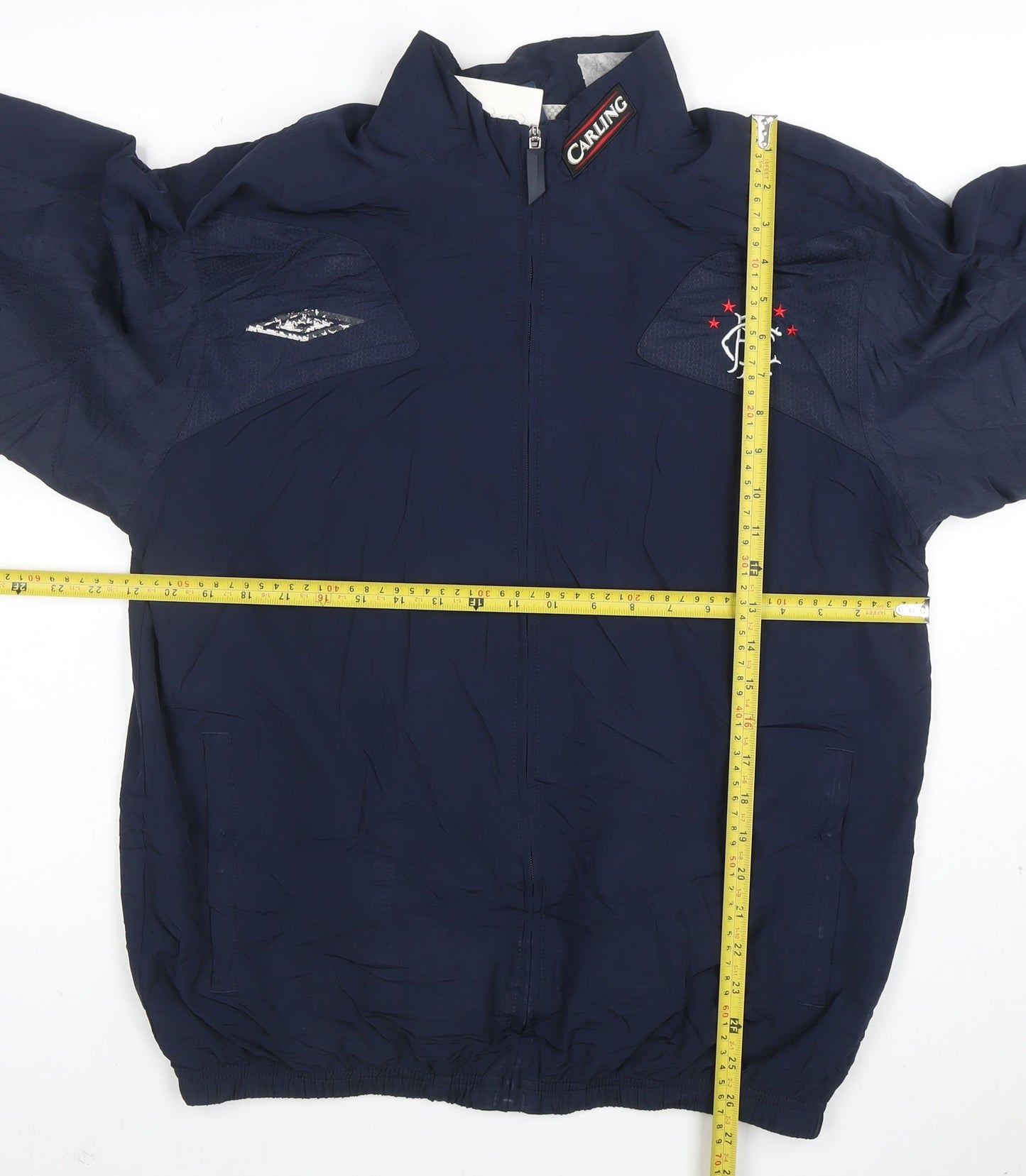 Umbro Men's Blue Windbreaker Jacket M Football Sports Zip
