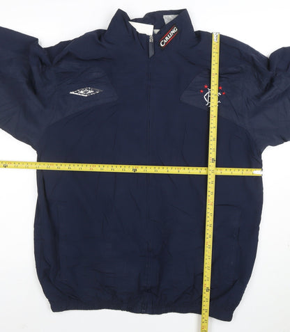 Umbro Men's Blue Windbreaker Jacket M Football Sports Zip
