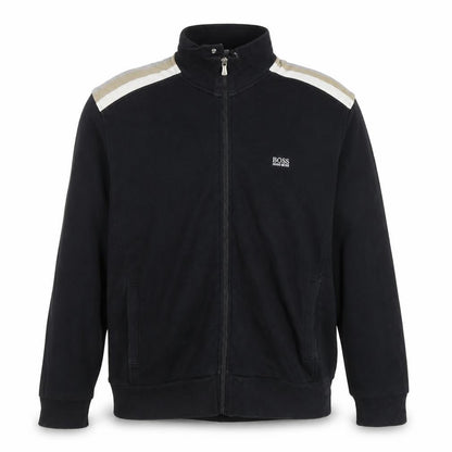 BOSS Mens 7XL Black Full Zip Sweatshirt High Neck Cotton Blend