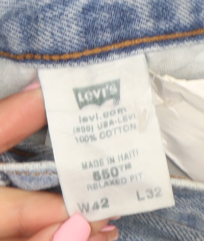 Levi's 550 Men's Blue Relaxed Fit Straight Jeans W42 L32
