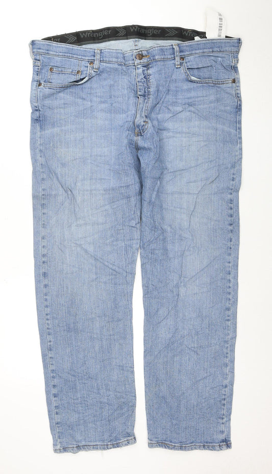 Wrangler Men's Blue Regular Fit Straight Denim Jeans 40W 30L