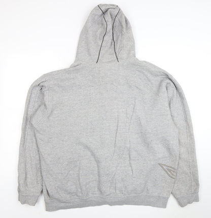Umbro Men's Grey XL Full Zip Hoodie Sports Fleece Sweatshirt