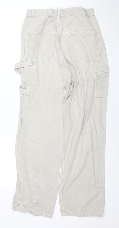 Garage Womens Beige Cargo Trousers Size 6 Cotton Straight Leg
