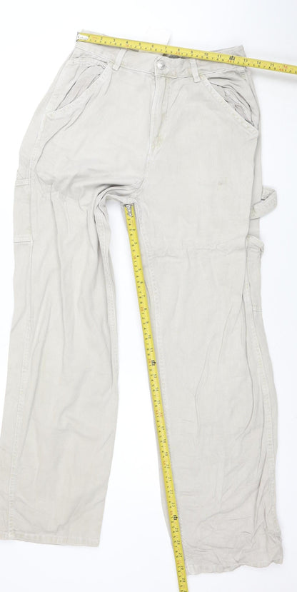 Garage Womens Beige Cargo Trousers Size 6 Cotton Straight Leg