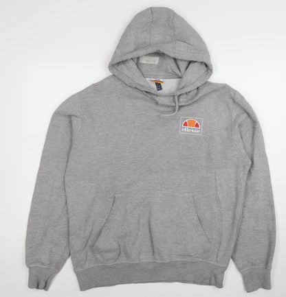 Ellesse Men’s Grey Pullover Hoodie XL Fleece Logo Sweatshirt