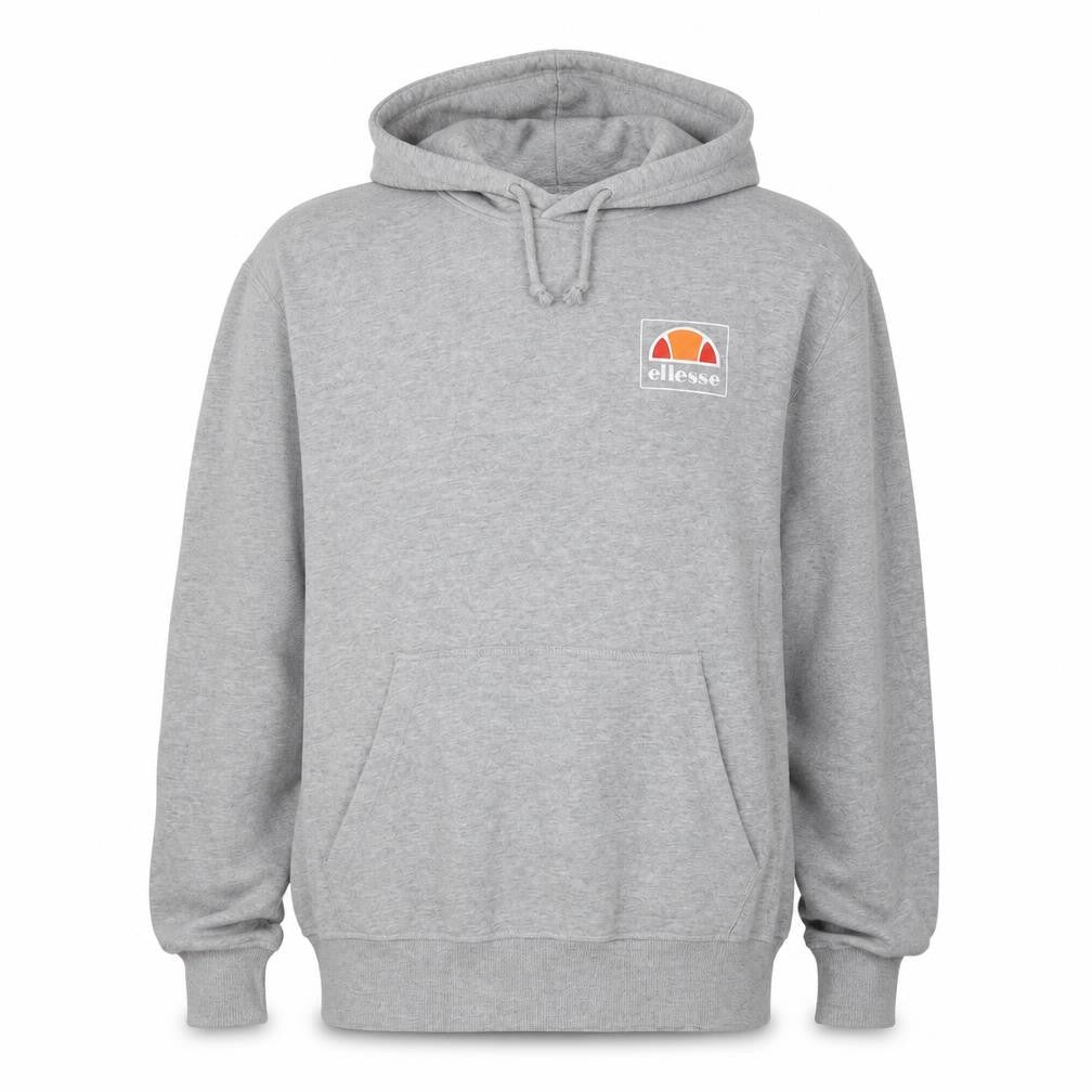 Ellesse Men’s Grey Pullover Hoodie XL Fleece Logo Sweatshirt