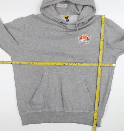Ellesse Men’s Grey Pullover Hoodie XL Fleece Logo Sweatshirt