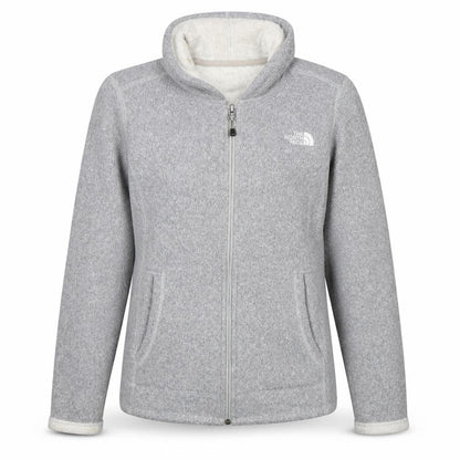 The North Face Women Grey Fleece Jacket Hooded Small