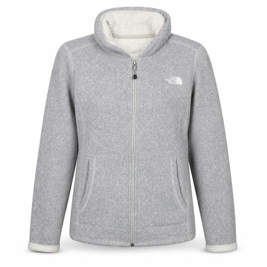The North Face Women Grey Fleece Jacket Hooded Small