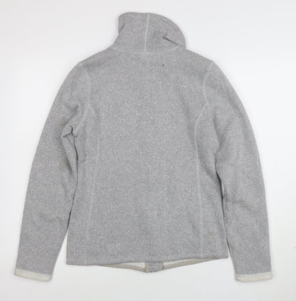 The North Face Women Grey Fleece Jacket Hooded Small