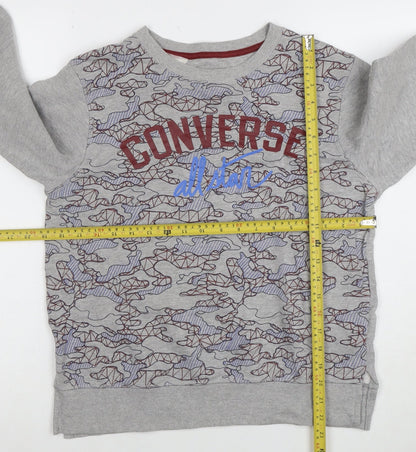 Converse Boys Grey Graphic Pullover Sweatshirt 12-13 Years All Star Logo