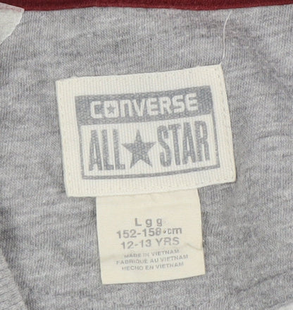 Converse Boys Grey Graphic Pullover Sweatshirt 12-13 Years All Star Logo