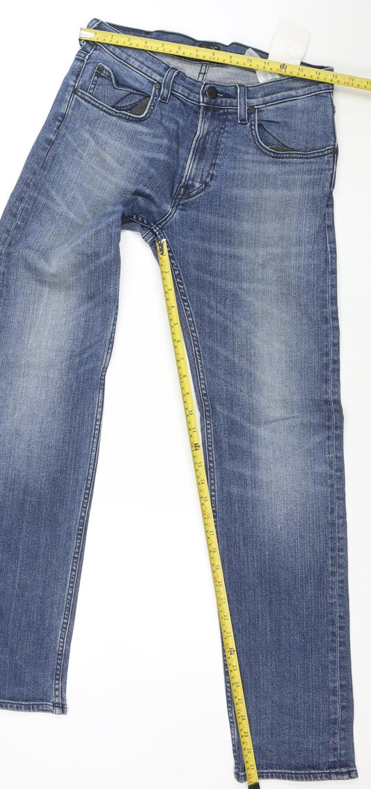 Lee Men's Blue Straight Leg Denim Jeans 29W 34L Regular Fit