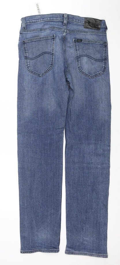 Lee Men's Blue Straight Leg Denim Jeans 29W 34L Regular Fit