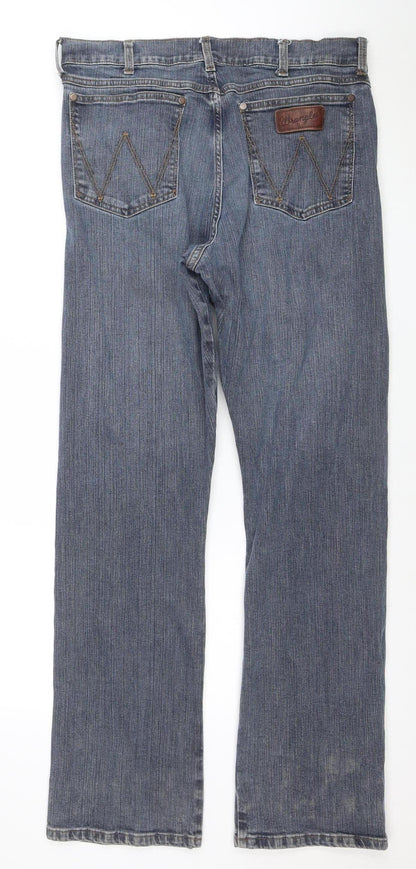 Wrangler Retro Men’s Blue Relaxed Bootcut Jeans 33x34 Denim Comfort Fit
