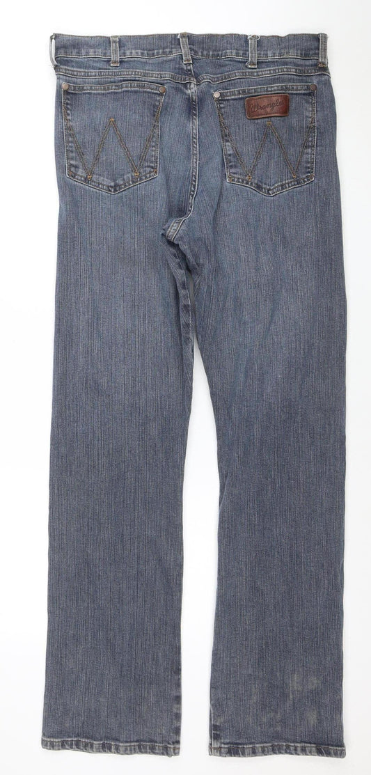 Wrangler Retro Men’s Blue Relaxed Bootcut Jeans 33x34 Denim Comfort Fit