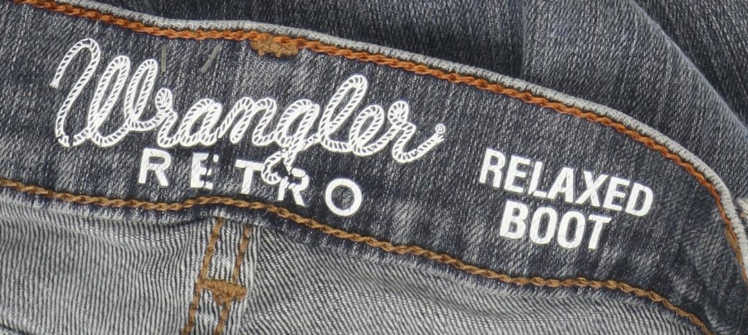 Wrangler Retro Men’s Blue Relaxed Bootcut Jeans 33x34 Denim Comfort Fit