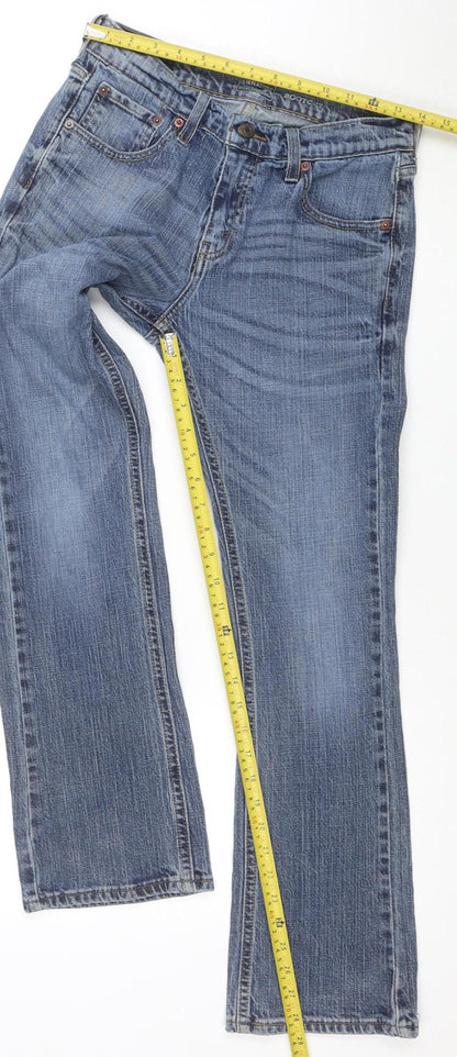 Levi Strauss Men's Blue Straight Jeans W31 L29 Regular Fit Denim