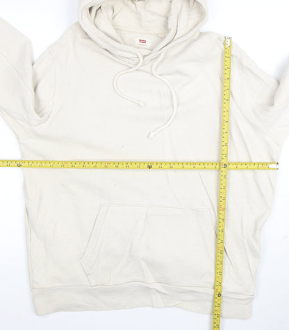 Levi’s Men’s Beige Pullover Hoodie XL Fleece Cotton Blend