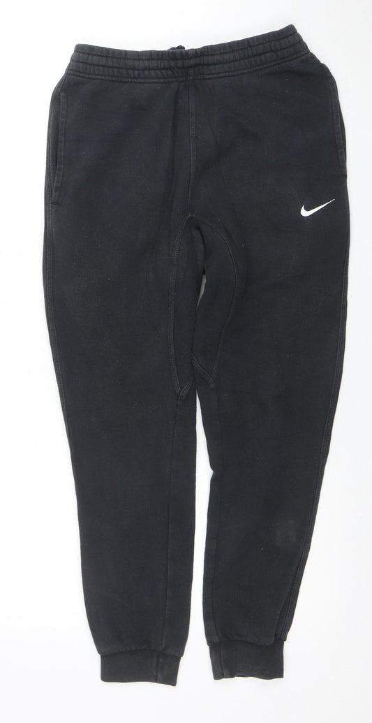 Nike Men's Black Jogger Sweatpants S Regular Fit Tapered Cotton Blend