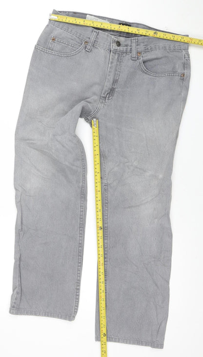 Lee Mens Grey Regular Fit Jeans Size 32x30 Straight Denim