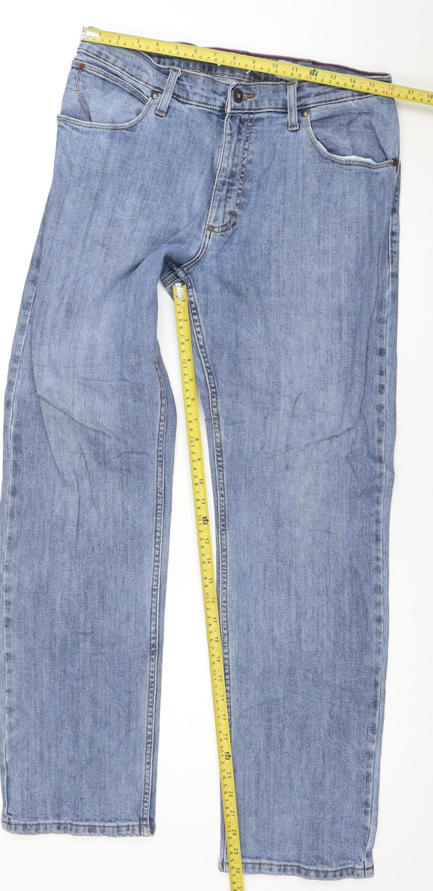 Wrangler Men's Blue Straight Leg Denim Jeans W33 L32