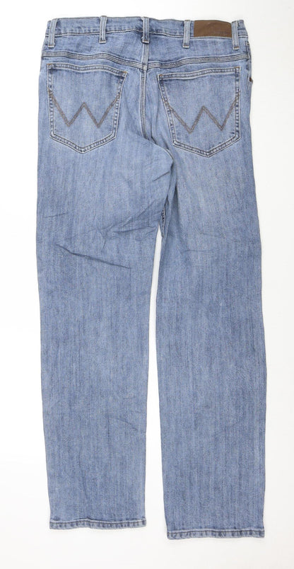 Wrangler Men's Blue Straight Leg Denim Jeans W33 L32