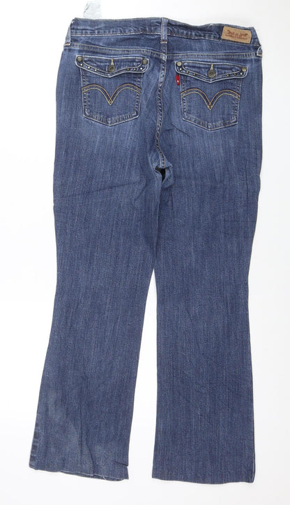 Wrangler Women Blue Straight Leg Denim Jeans Size 10 Cotton Blend