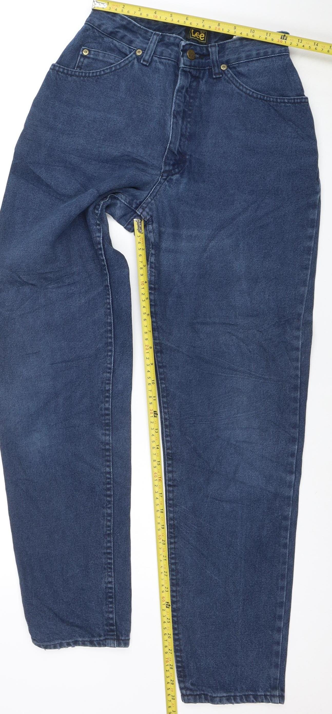 Lee Women Blue High Waist Straight Leg Vintage Denim Jeans Size 30