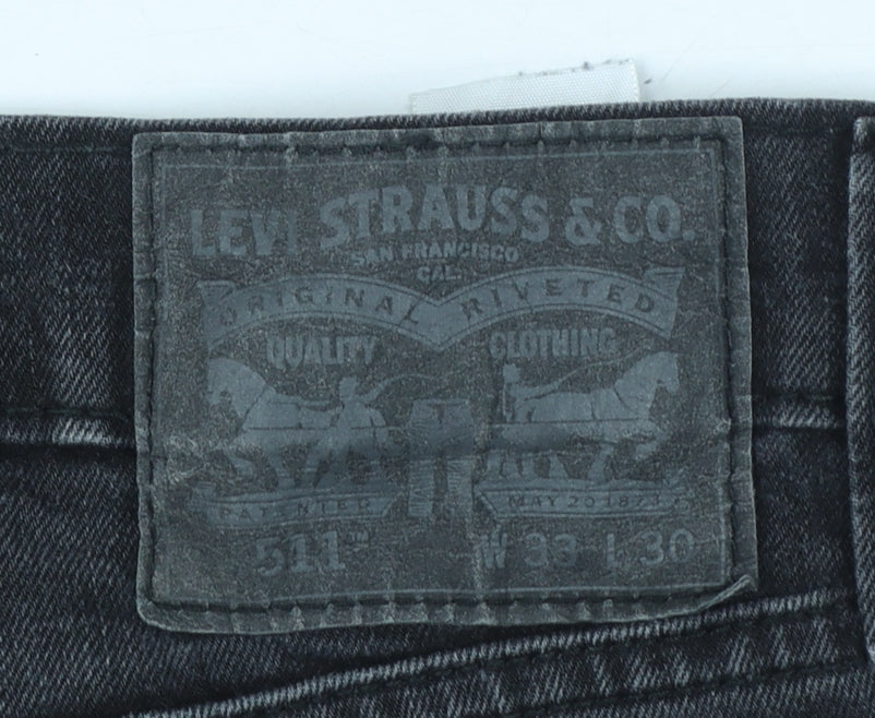 Levi's 511 Men's Black Slim Fit Straight Leg Jeans W33 L30