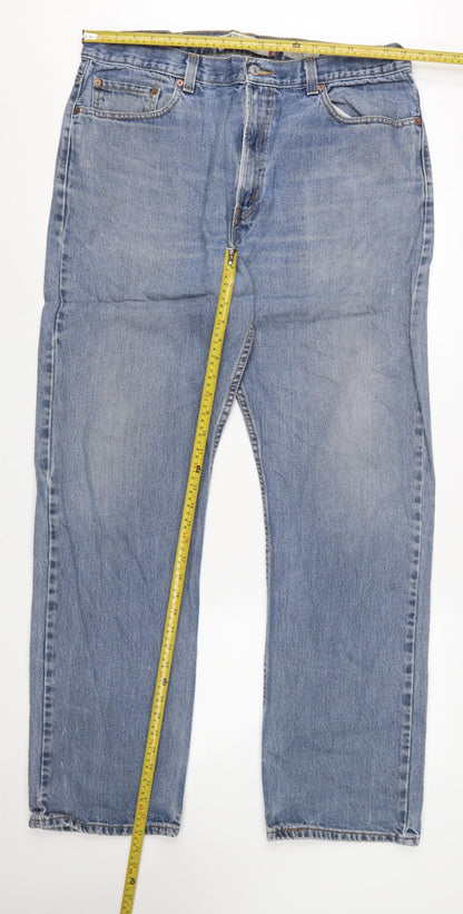 Levi's Men's Blue 505 Regular Fit Straight Leg Jeans W38 L34