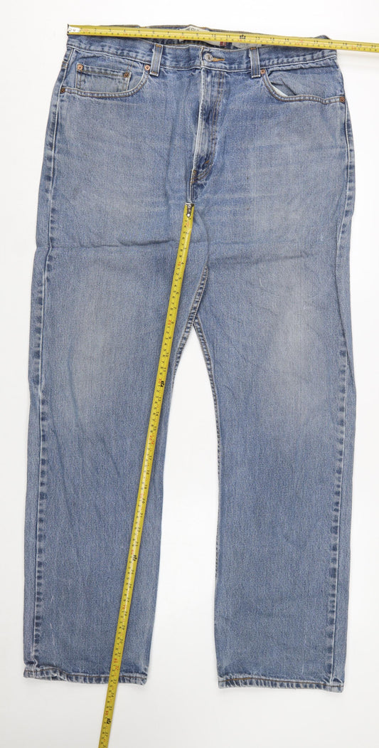 Levi's Men's Blue 505 Regular Fit Straight Leg Jeans W38 L34