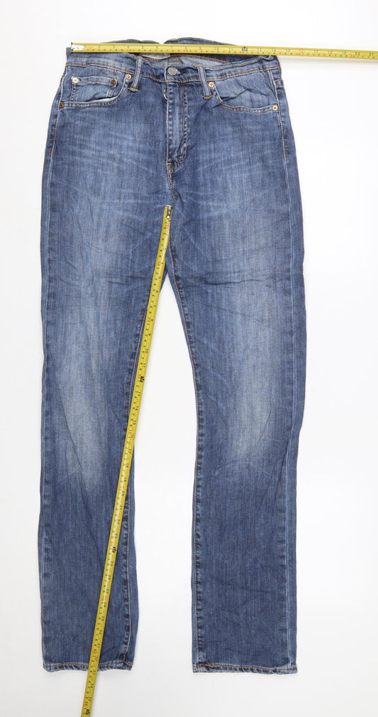 Levi’s Men Blue Straight Denim Jeans W31 L34 Classic Mid Wash