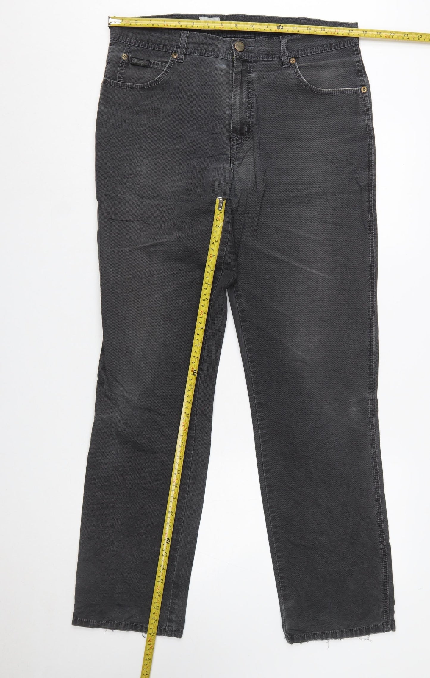 Wrangler Mens Black Texas Stretch Straight Jeans W35 L34 Cotton Denim