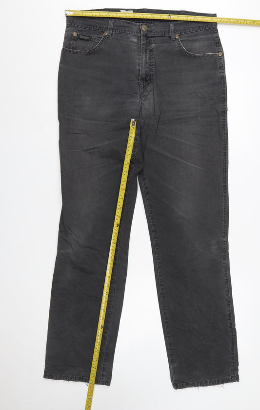 Wrangler Mens Black Texas Stretch Straight Jeans W35 L34 Cotton Denim