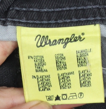 Wrangler Mens Black Texas Stretch Straight Jeans W35 L34 Cotton Denim