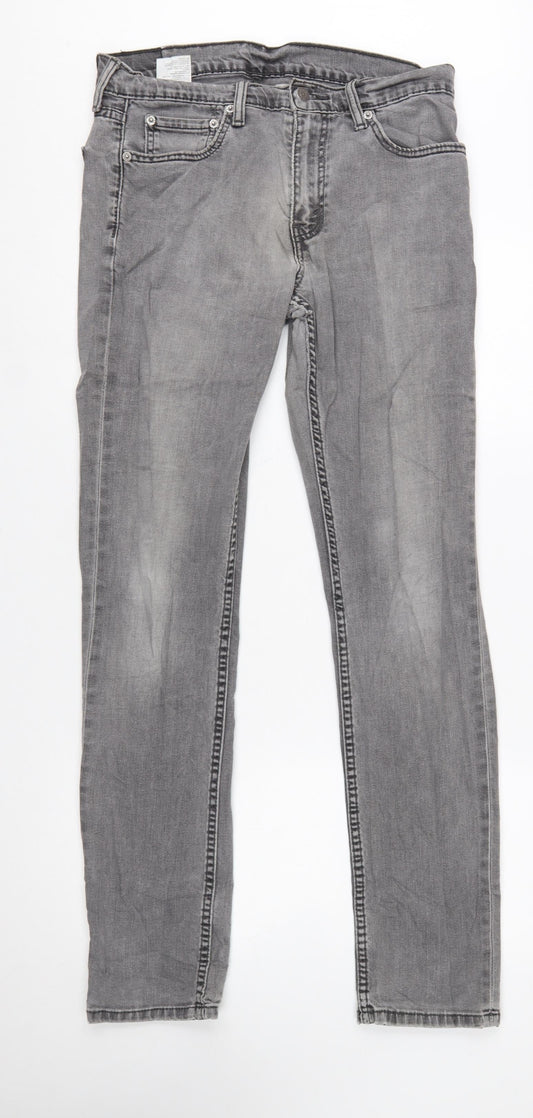 Levi’s 511 Men's Grey Slim Fit Jeans W33 L34 Cotton Denim