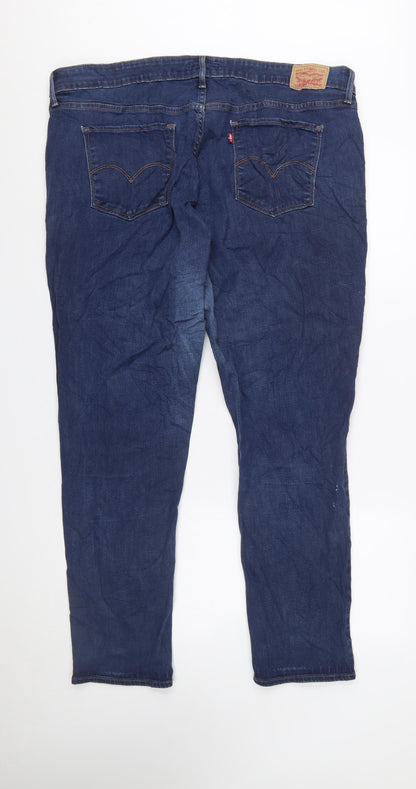 Levi's Women's Blue 711 Skinny Jeans Size 24W Plus Denim Mid Rise