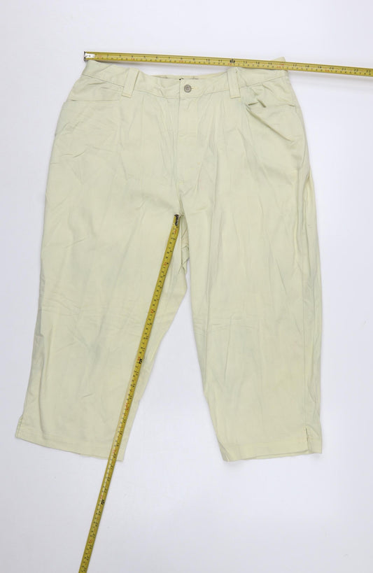Lee Women's Beige Twill Stretch Capri Trousers Size 16