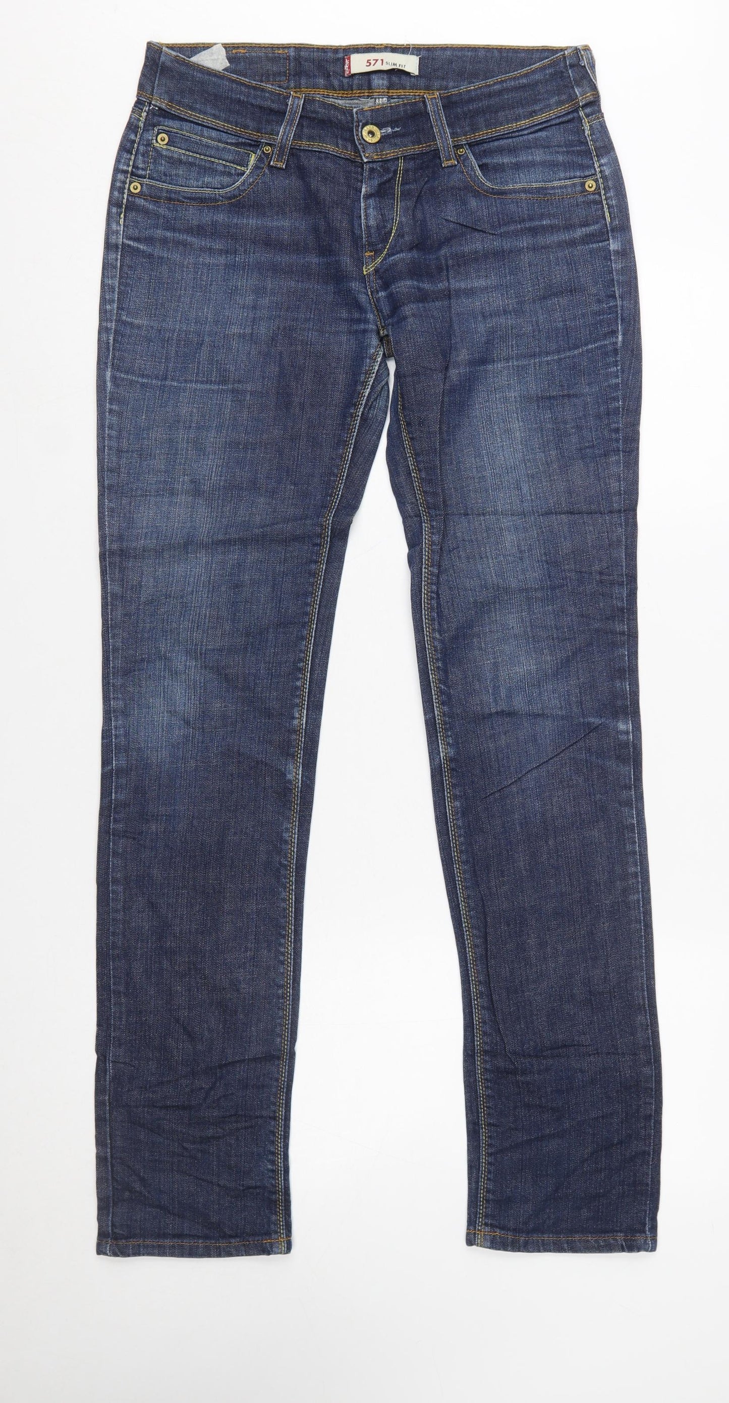 Levi’s Women’s Blue 571 Slim Fit Straight Denim Jeans Size 14