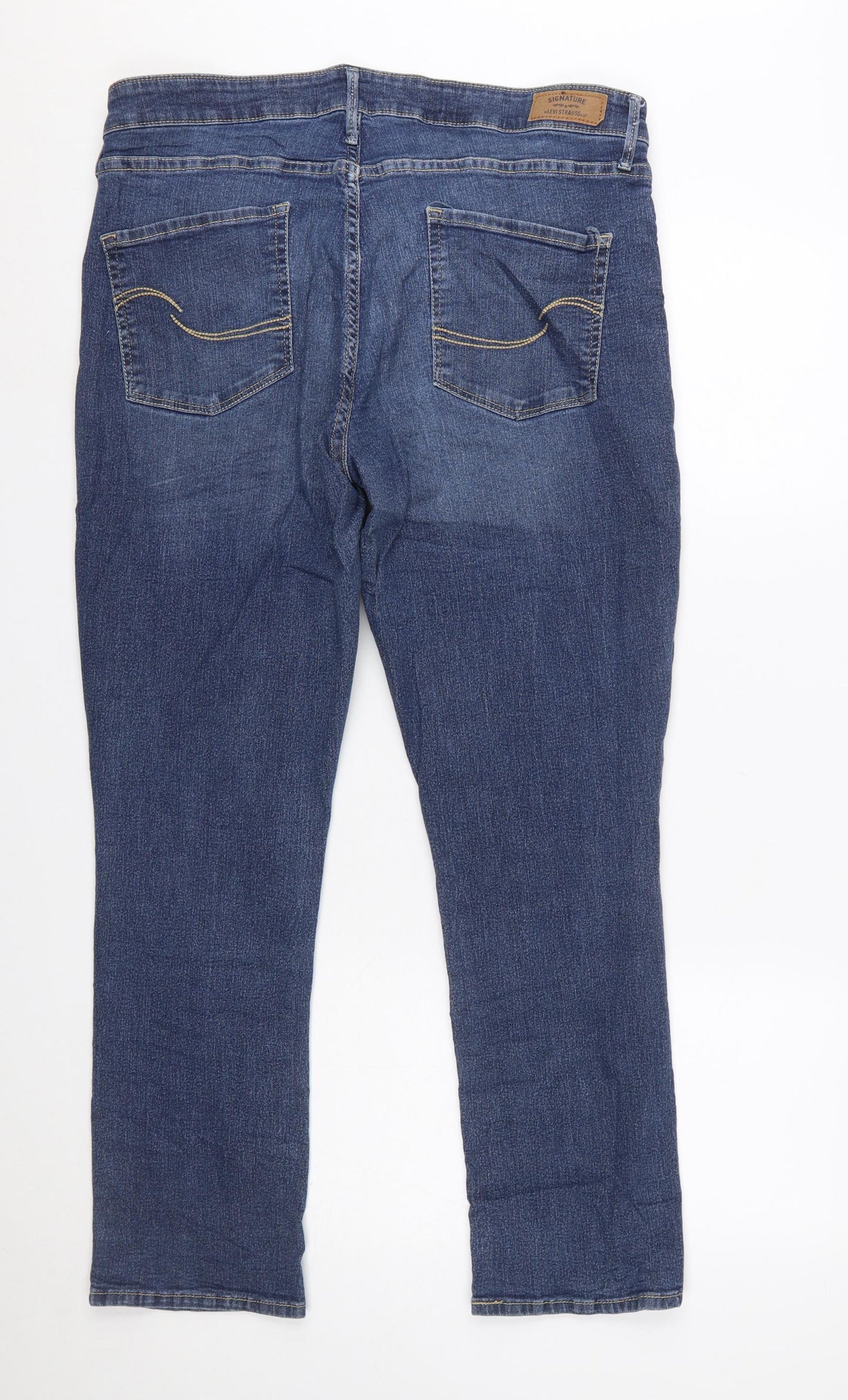 Levi Strauss Women's Blue Straight Slim Jeans Size 16 Regular Fit
