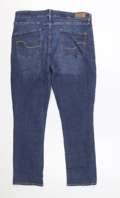 Levi Strauss Women's Blue Straight Slim Jeans Size 16 Regular Fit