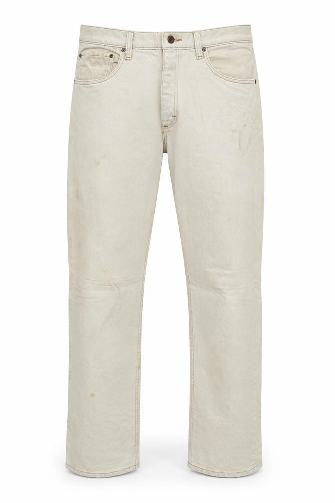 Wrangler Men's Beige Regular Fit Straight Leg Jeans 34x32
