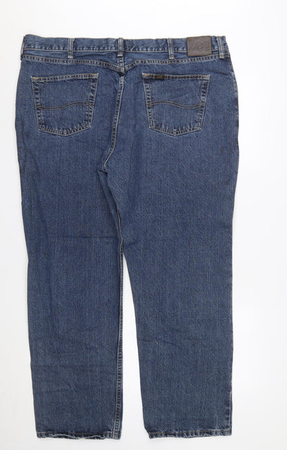 Lee Men's Blue Relaxed Fit Straight Leg Jeans 42x30 Denim