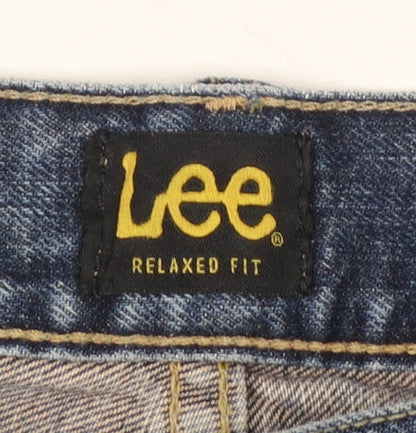 Lee Men's Blue Relaxed Fit Straight Leg Jeans 42x30 Denim
